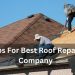 Tips For Best Roof Repair Company